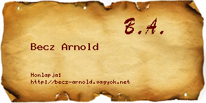 Becz Arnold névjegykártya
